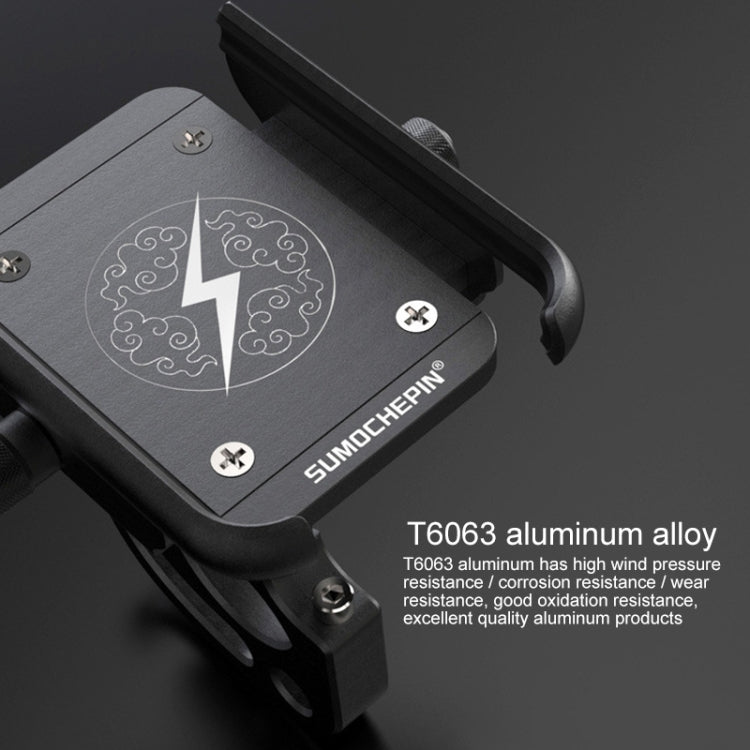 Motorcycle Aluminum Alloy Mobile Phone Bracket with Hook, Suitable for 4-6.5 inch Phones(Black) - Holder by PMC TechLife | Online Shopping South Africa | PMC TechLife | Buy Now Pay Later Mobicred