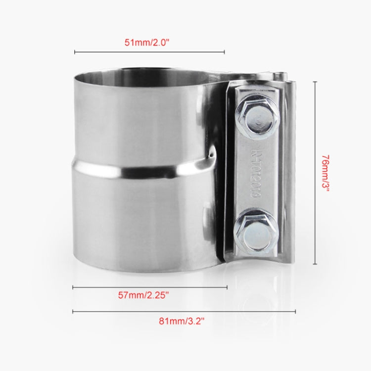 2.0 inch Car Turbo Exhaust Downpipe Stainless Steel Lap Joint Band Clamp - Booster Cable & Clip by PMC TechLife | Online Shopping South Africa | PMC TechLife | Buy Now Pay Later Mobicred