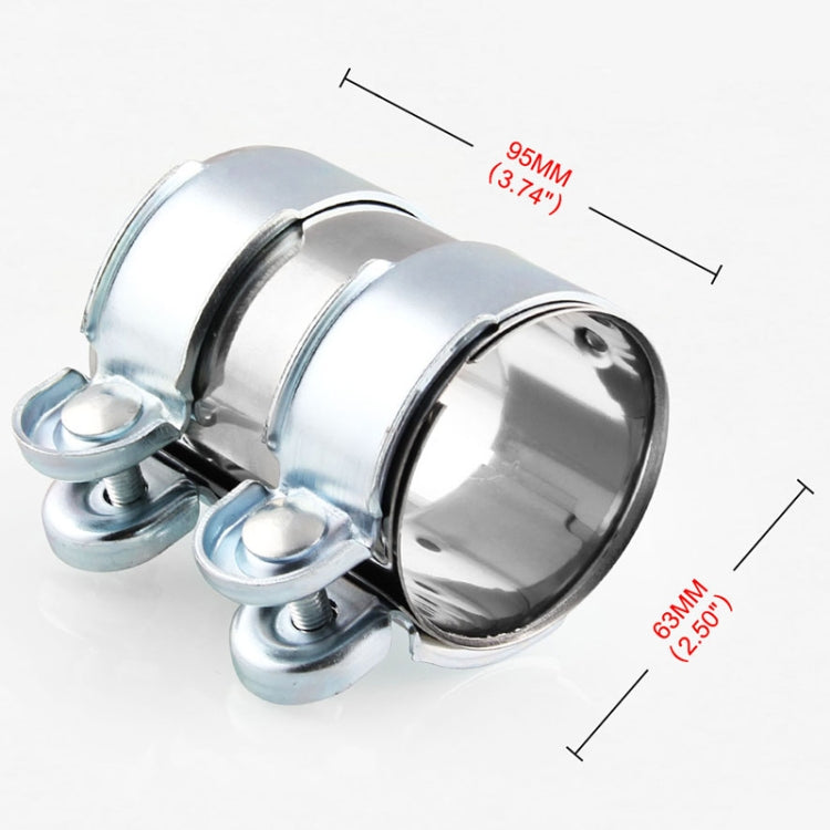 2.5 inch Car Turbo Exhaust Downpipe Low carbon Stainless Steel Lap Joint Band Clamp - Booster Cable & Clip by PMC TechLife | Online Shopping South Africa | PMC TechLife | Buy Now Pay Later Mobicred