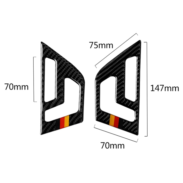 2 PCS German Flag Car Carbon Fiber Seat Adjustment Panel Decorative Sticker for Mercedes-Benz W204 2007-2013 - Car Interior Mouldings by PMC Jewellery | Online Shopping South Africa | PMC Jewellery | Buy Now Pay Later Mobicred