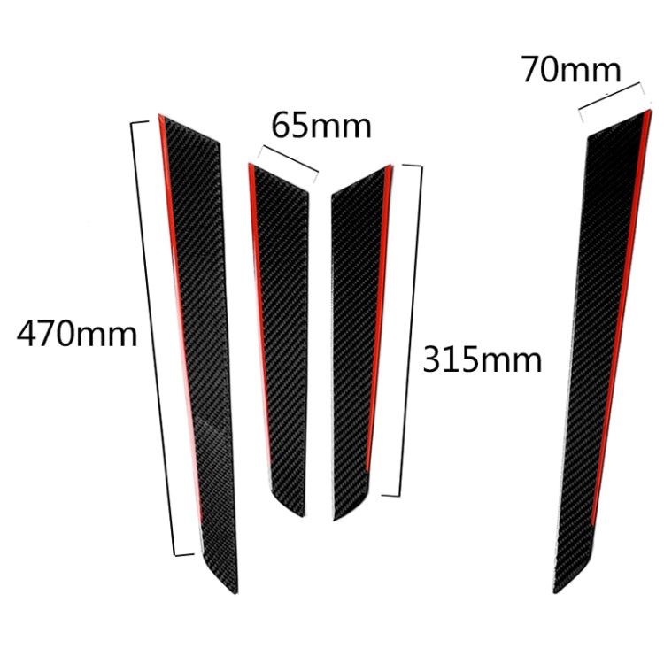 4 PCS Car Carbon Fiber Red Inner Door Panel Decorative Sticker for Mercedes-Benz W204 2007-2013 - Car Interior Mouldings by PMC TechLife | Online Shopping South Africa | PMC TechLife | Buy Now Pay Later Mobicred
