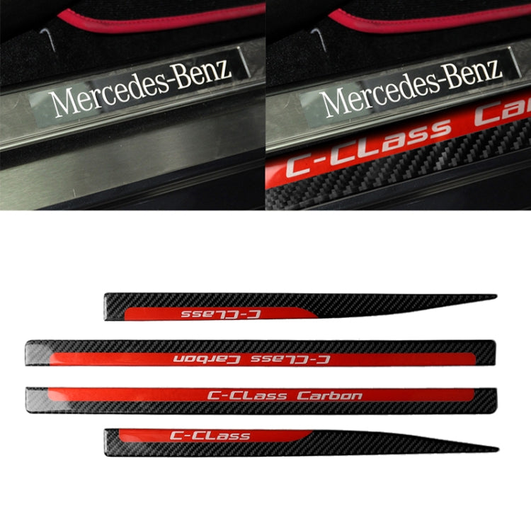 4 PCS Car Carbon Fiber Threshold Decorative Sticker for Mercedes-Benz W204 C Class 2007-2013 - Car Interior Mouldings by PMC TechLife | Online Shopping South Africa | PMC TechLife | Buy Now Pay Later Mobicred