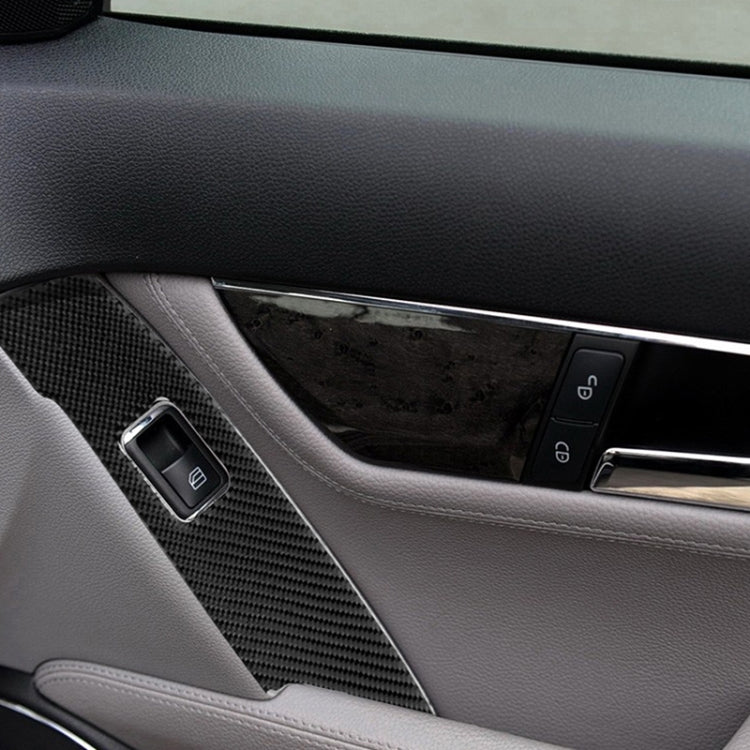 2 PCS Car Carbon Fiber Window Lift Panel Decorative Sticker for Mercedes-Benz W204 C Class 2007-2013, Left Drive - Car Interior Mouldings by PMC TechLife | Online Shopping South Africa | PMC TechLife | Buy Now Pay Later Mobicred