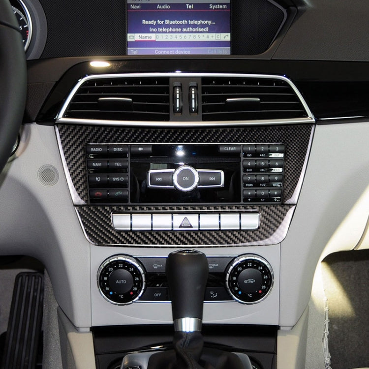 Car Carbon Fiber Central Control CD Panel Decorative Sticker for Mercedes-Benz W204 2011-2013 7-buttons - Car Interior Mouldings by PMC TechLife | Online Shopping South Africa | PMC TechLife | Buy Now Pay Later Mobicred