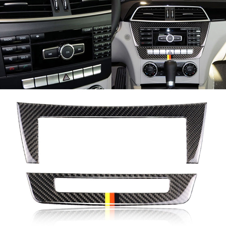 Car German Flag Carbon Fiber Central Control CD Panel Decorative Sticker for Mercedes-Benz W204 2011-2013 7-buttons - Car Interior Mouldings by PMC TechLife | Online Shopping South Africa | PMC TechLife | Buy Now Pay Later Mobicred