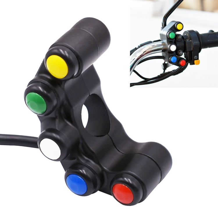 Motorcycle Headlight Auxiliary Light Horn Switches Aluminum Alloy Five-position Faucet Switches with Light - free shipping - PMC TechLife - Order now!