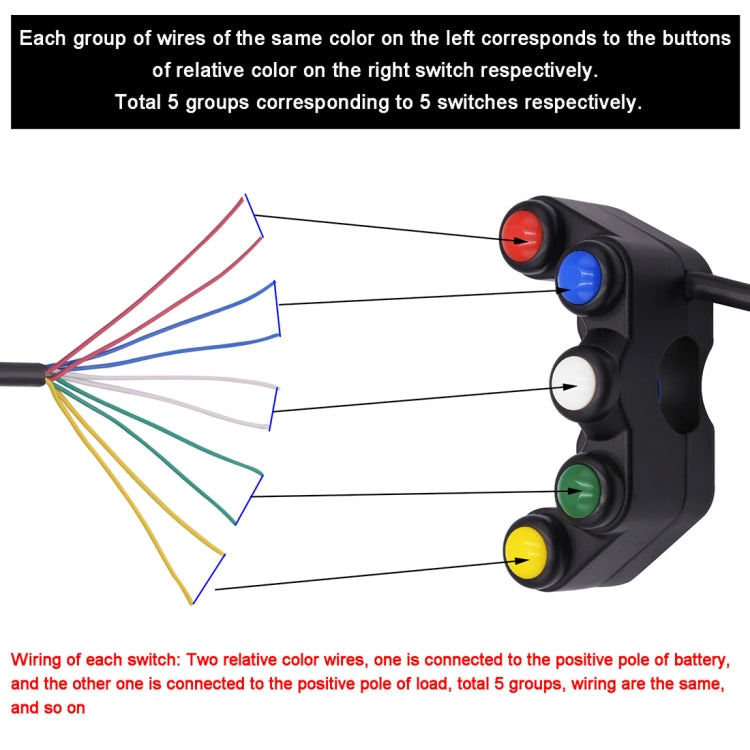 Motorcycle Headlight Auxiliary Light Horn Switches Aluminum Alloy Five-position Faucet Switches with Light - free shipping - PMC TechLife - Order now!