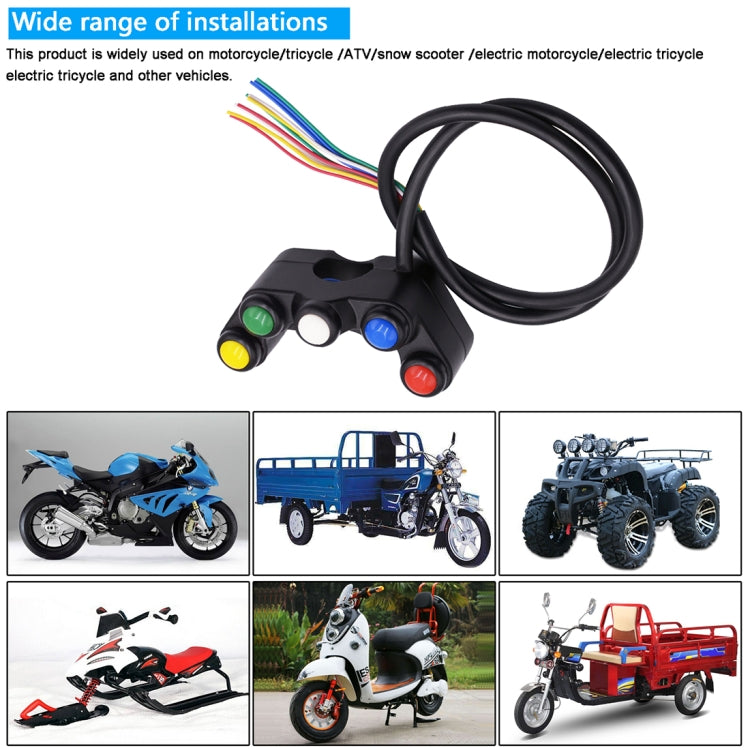 Motorcycle Headlight Auxiliary Light Horn Switches Aluminum Alloy Five-position Faucet Switches with Light - free shipping - PMC TechLife - Order now!