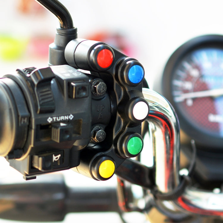 Motorcycle Headlight Auxiliary Light Horn Switches Aluminum Alloy Five-position Faucet Switches with Light - free shipping - PMC TechLife - Order now!