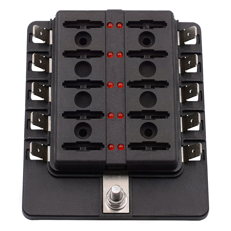1 in 10 Out Fuse Box PC Terminal Block Fuse Holder Kits with LED Warning Indicator for Auto Car Truck Boat - Fuse by PMC TechLife | Online Shopping South Africa | PMC TechLife | Buy Now Pay Later Mobicred