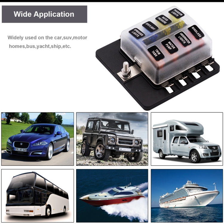 1 in 8 Out Fuse Box PC Terminal Block Fuse Holder Kits with LED Warning Indicator for Auto Car Truck Boat - Fuse by PMC TechLife | Online Shopping South Africa | PMC TechLife | Buy Now Pay Later Mobicred