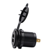 Universal Car Charger 2 Port Power Socket Power Dual USB Charger 5V 4.2A IP66 with Aperture(Orange Light)