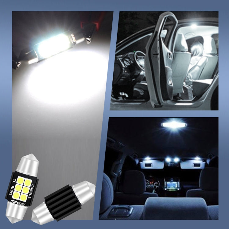 2 PCS 31mm DC12V-24V 3W 6000K 660LM 6LEDs SMD-3030 Car Reading Lamp / License Plate Light - free shipping - PMC TechLife - Order now!