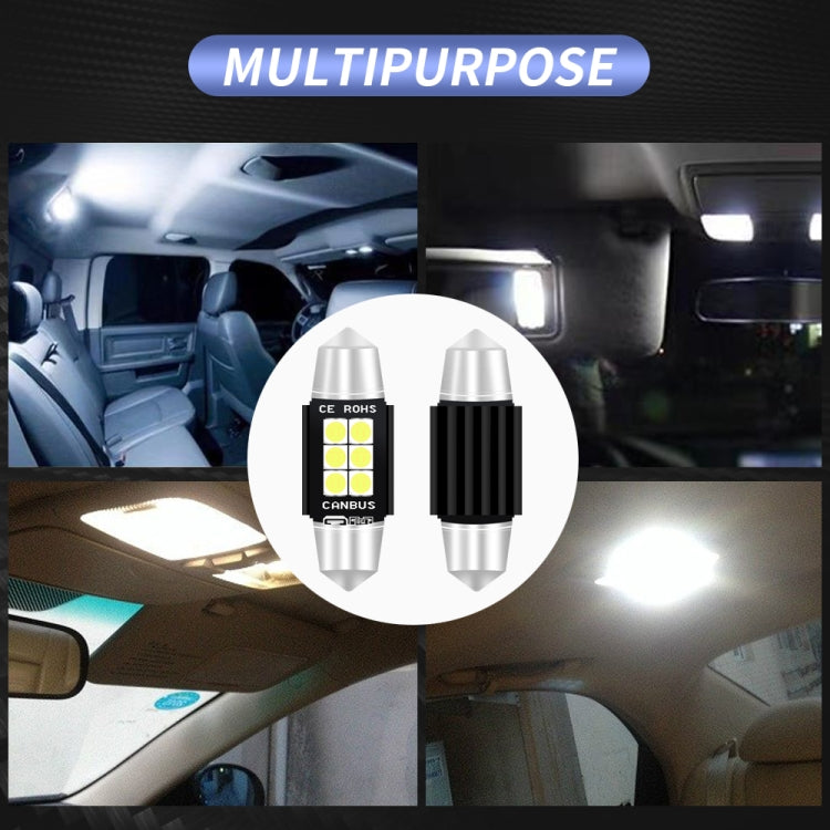 2 PCS 36mm DC12V-24V 3W 6000K 660LM 6LEDs SMD-3030 Car Reading Lamp / License Plate Light - free shipping - PMC TechLife - Order now!
