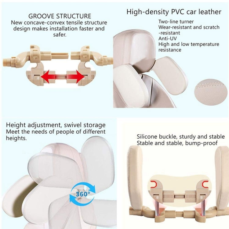 Car Seat Headrest Car Neck Pillow Sleep Side Headrest for Children and Adults (Brown) - Seat Accessories by PMC TechLife | Online Shopping South Africa | PMC TechLife | Buy Now Pay Later Mobicred