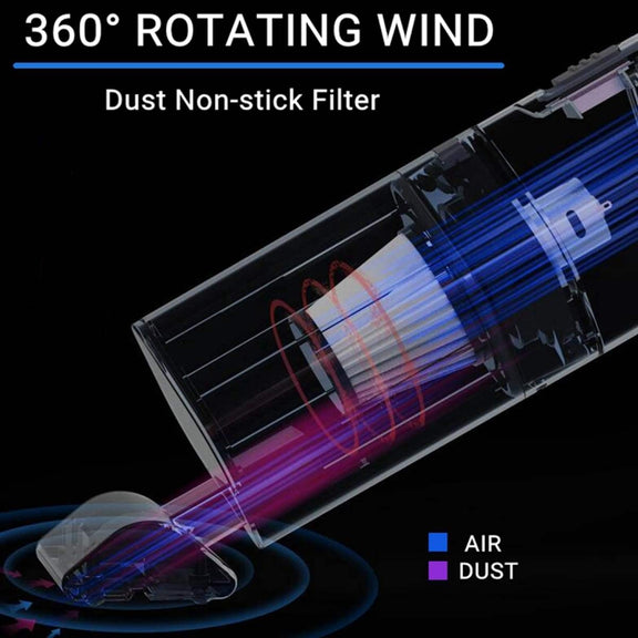 Car Portable Wireless 120W Handheld Powerful Vacuum Cleaner (Black)