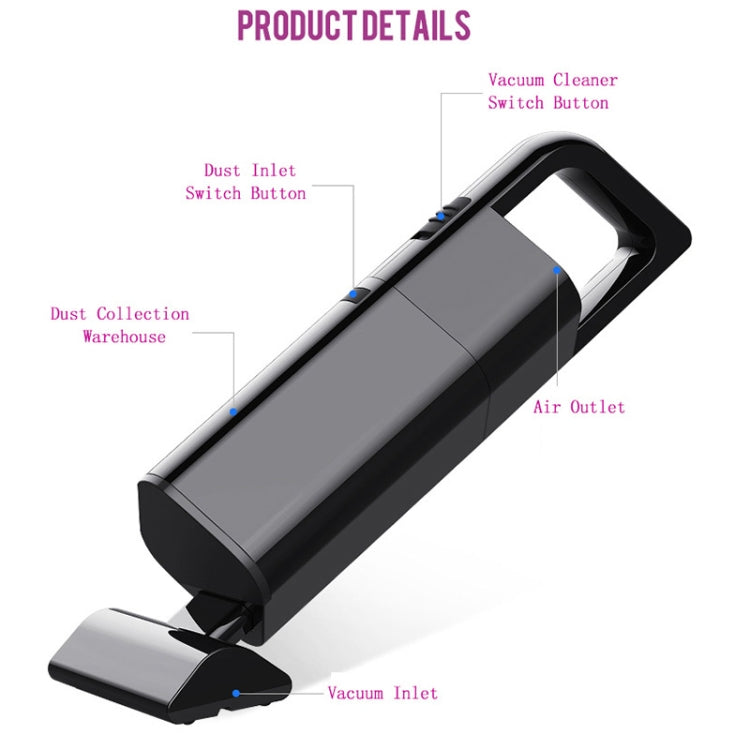 Car Portable Wireless 120W Handheld Powerful Vacuum Cleaner (White) - free shipping - PMC TechLife - Order now!