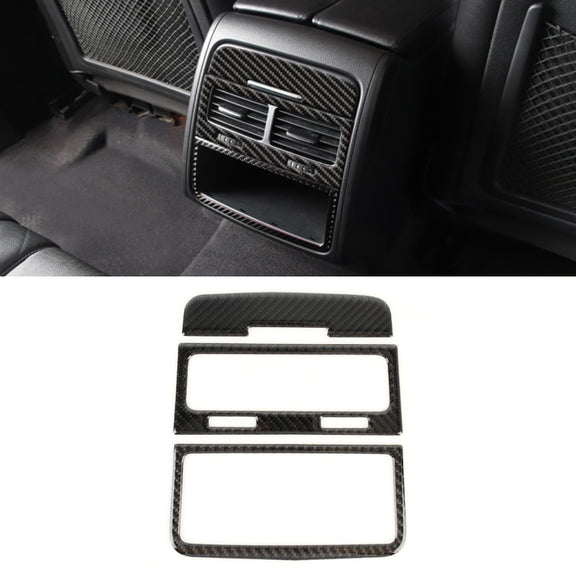 3 PCS Car Carbon Fiber Rear Air Outlet Decorative Sticker for Volkswagen Touareg 2011-2018