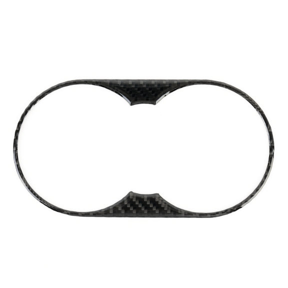 Car Carbon Fiber Rear Armrest Water Cup Holder Panel Decorative Sticker for Volkswagen Touareg 2011-2018
