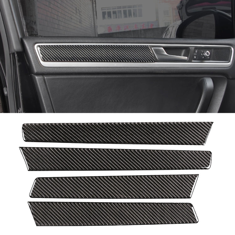 4 PCS Car Carbon Fiber Door Panel Decorative Sticker for Volkswagen Touareg 2011-2018 - Car Interior Mouldings by PMC TechLife | Online Shopping South Africa | PMC TechLife | Buy Now Pay Later Mobicred