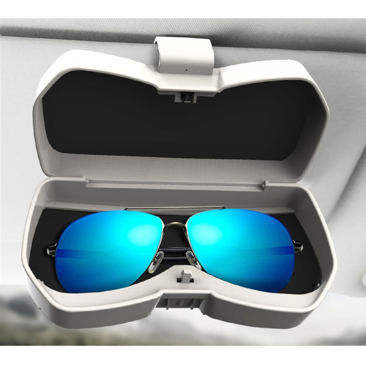 Car Multi-functional Glasses Case Sunglasses Storage Holder with Card Slot, Diamond Style (Beige) - Sunglasses & Glasses Clips by PMC TechLife | Online Shopping South Africa | PMC TechLife | Buy Now Pay Later Mobicred