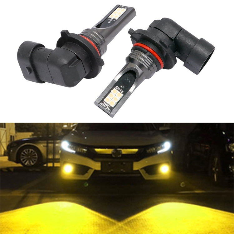 2 PCS 9006 DC12V-24V / 12W / 3000K / 800LM 12LEDs SMD-3030 Car LED Fog Light (Yellow Light) - Fog / Driving Lights by PMC TechLife | Online Shopping South Africa | PMC TechLife | Buy Now Pay Later Mobicred