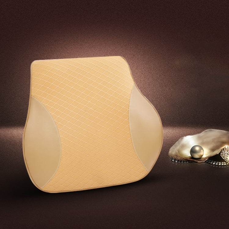 Four Seasons Breathable Memory Foam Car Lumbar Pillow Polyester Pillow (Beige) - Seat Accessories by PMC TechLife | Online Shopping South Africa | PMC TechLife | Buy Now Pay Later Mobicred