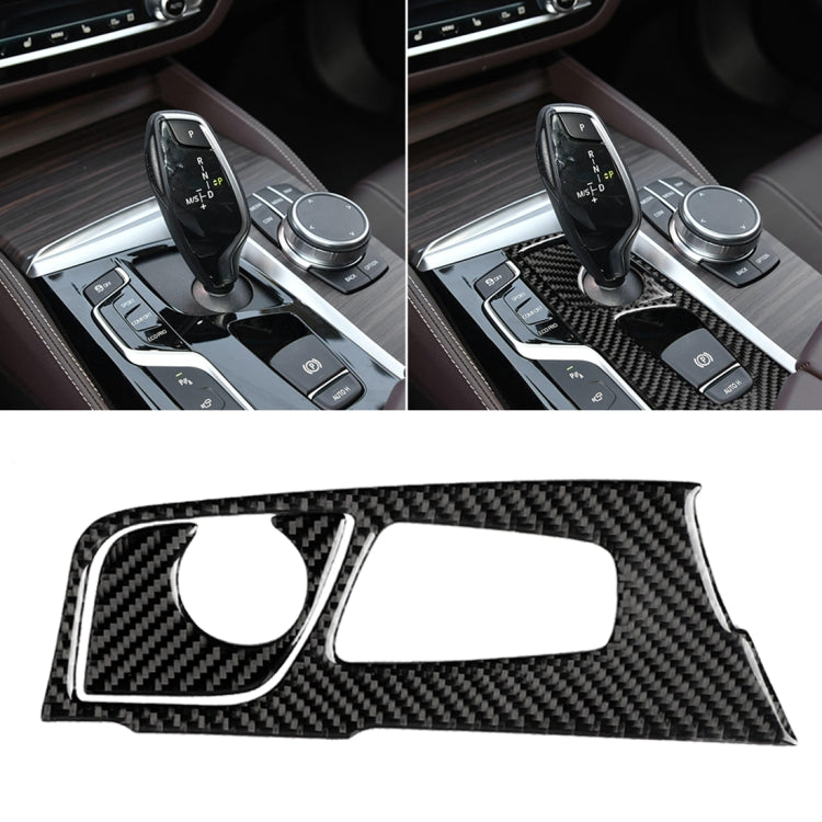 2 in 1 Car Carbon Fiber Gear Position Panel Decorative Sticker for BMW 5 Series G38 528Li / 530Li / 540Li 2018, Left Drive - Car Interior Mouldings by PMC TechLife | Online Shopping South Africa | PMC TechLife | Buy Now Pay Later Mobicred