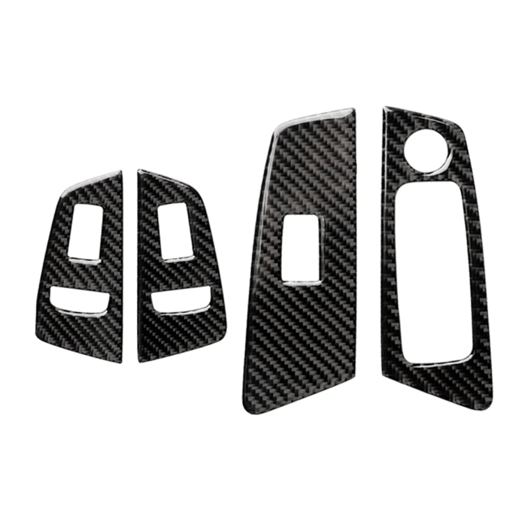 Car Carbon Fiber Door Window Lift Panel Decorative Sticker for BMW 5 Series G38 528Li / 530Li / 540Li 2018, Left Drive