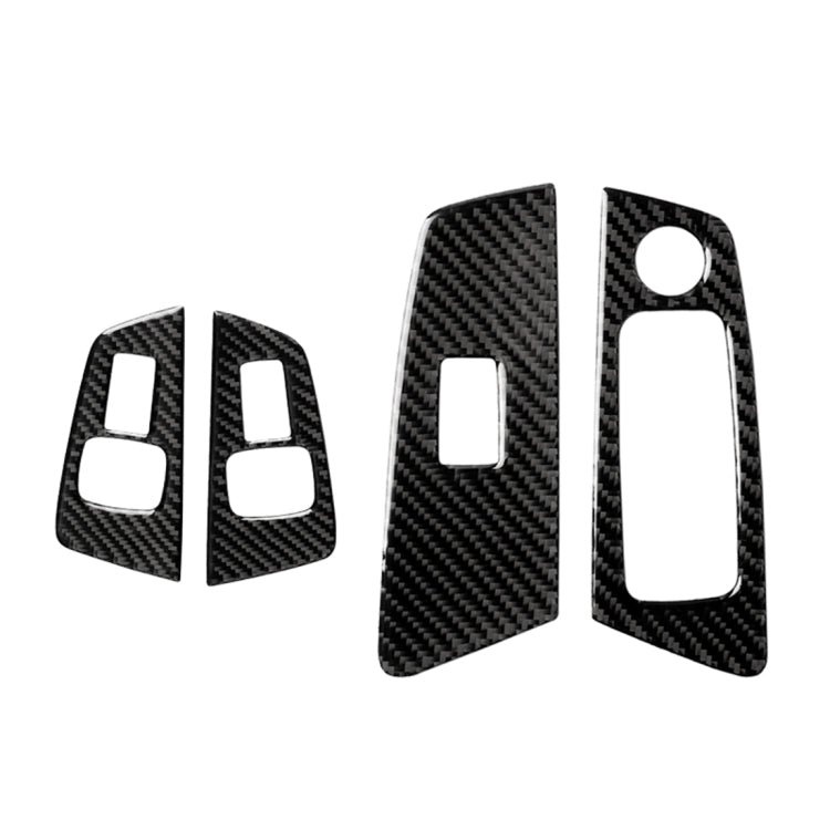 Car Carbon Fiber Door Window Lift Panel Decorative Sticker for BMW 5 Series G38 528Li / 530Li / 540Li 2018, Left Drive