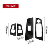 Car Carbon Fiber Door Window Lift Panel Decorative Sticker for BMW 5 Series G38 528Li / 530Li / 540Li 2018, Left Drive