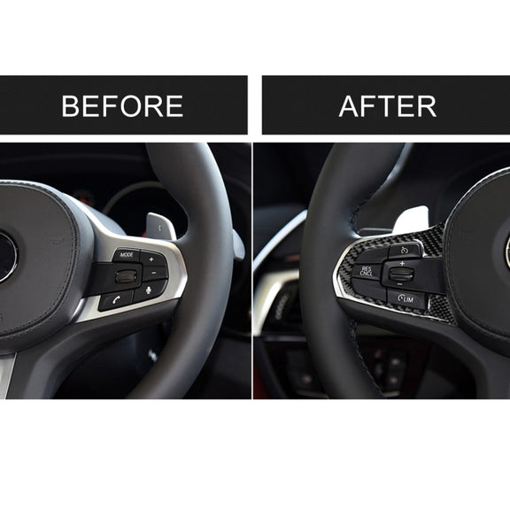 Car Carbon Fiber Steering Wheel Button Configuration A Decorative Sticker for BMW 5 Series G30/G38 X3 G01/G08
