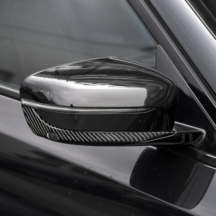 2 PCS Car Carbon Fiber Rearview Mirror Bumper Strip Decorative Sticker for BMW G30 (2018-2019) / G11 (2016-2019), Right Drive with Camera - Anti Collision Sticker by PMC TechLife | Online Shopping South Africa | PMC TechLife | Buy Now Pay Later Mobicred
