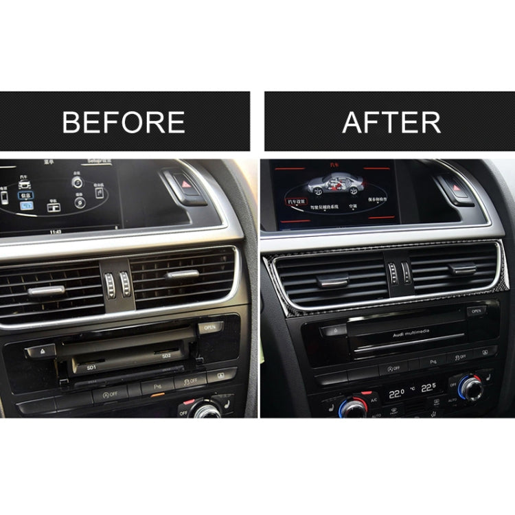 Car Carbon Fiber Air Conditioning Air Outlet Frame Decorative Sticker for Audi A4 B8 2009-2016 / A5 2008-2017 / Q5 2009-2017​, Left Drive