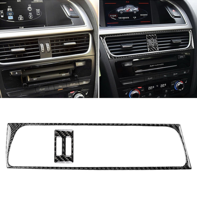 2 in 1 Car Carbon Fiber Air Conditioning Air Outlet Frame Decorative Sticker for Audi A4 B8 2009-2016 / A5 2008-2017 / Q5 2009-2017​, Left Drive