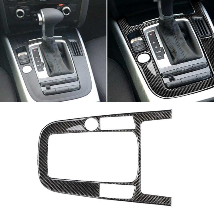 Car Carbon Fiber Gear Position Panel Decorative Sticker for Audi 2010-2018 Q5 / 2009-2016 A4L / 2009-2016 A5, Left Drive - Car Interior Mouldings by PMC TechLife | Online Shopping South Africa | PMC TechLife | Buy Now Pay Later Mobicred