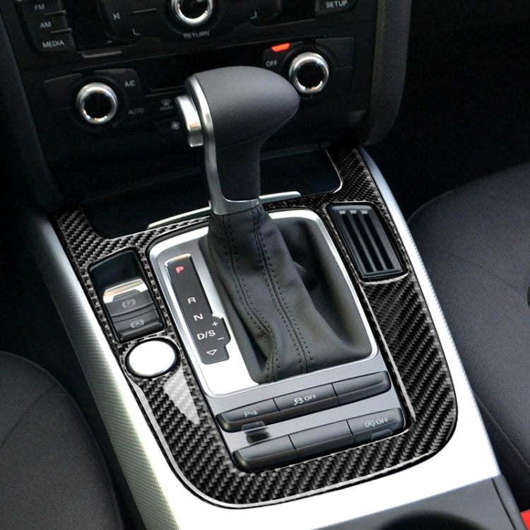 Car Carbon Fiber Gear Position Panel Decorative Sticker for Audi 2010-2018 Q5 / 2009-2016 A4L / 2009-2016 A5, Left Drive - Car Interior Mouldings by PMC TechLife | Online Shopping South Africa | PMC TechLife | Buy Now Pay Later Mobicred