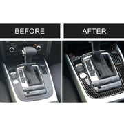 Car Carbon Fiber Gear Position Panel Decorative Sticker for Audi 2010-2018 Q5 / 2009-2016 A4L / 2009-2016 A5, Left Drive