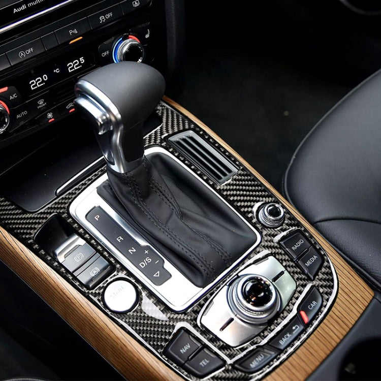 Car Carbon Fiber Gear Position Panel Decorative Sticker for Audi 2010-2018 Q5 / 2009-2016 A4L / 2009-2016 A5, Left Drive - Car Interior Mouldings by PMC TechLife | Online Shopping South Africa | PMC TechLife | Buy Now Pay Later Mobicred