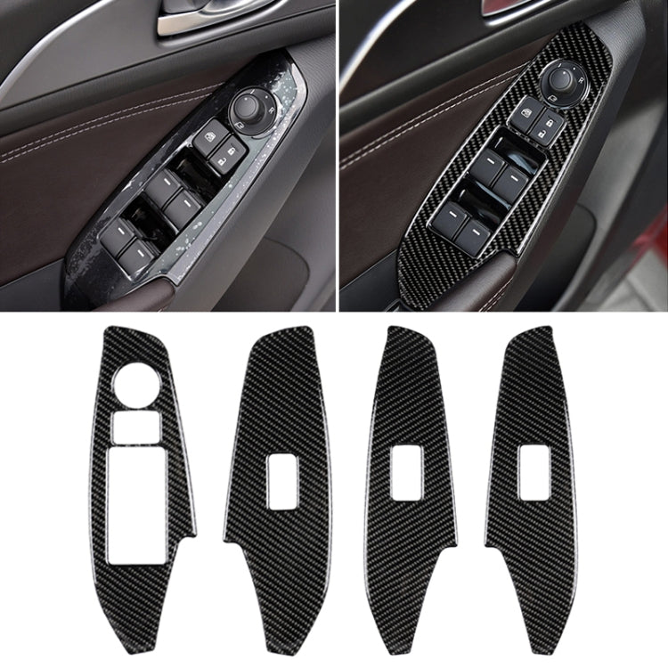 Car Carbon Fiber Left Drive Window Lift Panel Decorative Sticker for Mazda Axela 2014 / 2017-2018 - Car Interior Mouldings by PMC TechLife | Online Shopping South Africa | PMC TechLife | Buy Now Pay Later Mobicred