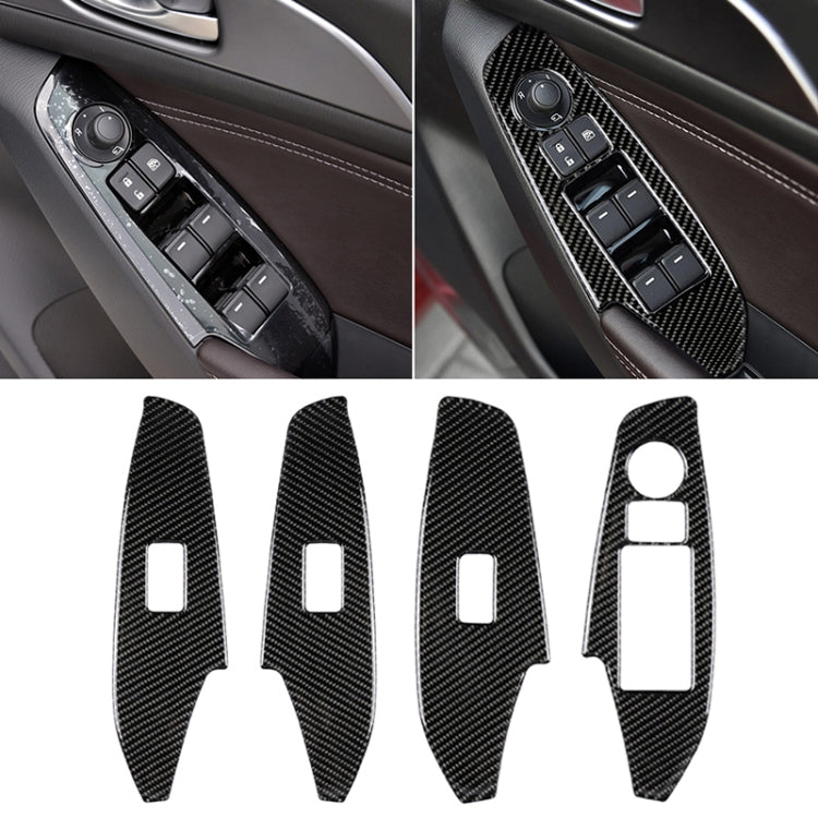 Car Carbon Fiber Right Drive Window Lift Panel Decorative Sticker for Mazda Axela 2014 / 2017-2018 - Car Interior Mouldings by PMC TechLife | Online Shopping South Africa | PMC TechLife | Buy Now Pay Later Mobicred