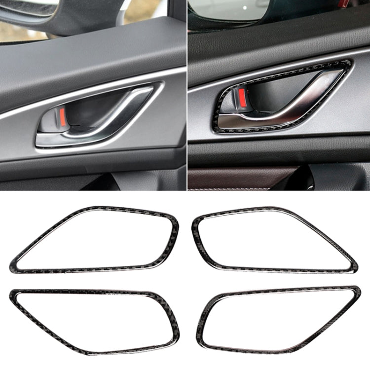 4 PCS Car Carbon Fiber Door Inner Handle Frame Decorative Sticker for Mazda Axela 2014 / 2017-2018 - Car Interior Mouldings by PMC TechLife | Online Shopping South Africa | PMC TechLife | Buy Now Pay Later Mobicred