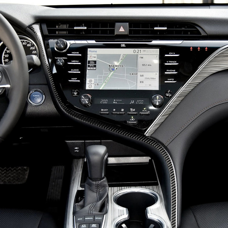 Car Carbon Fiber Central Control S Strip Decorative Sticker for Toyota Eighth Generation Camry 2018-2019, Left Drive - Car Interior Mouldings by PMC TechLife | Online Shopping South Africa | PMC TechLife | Buy Now Pay Later Mobicred