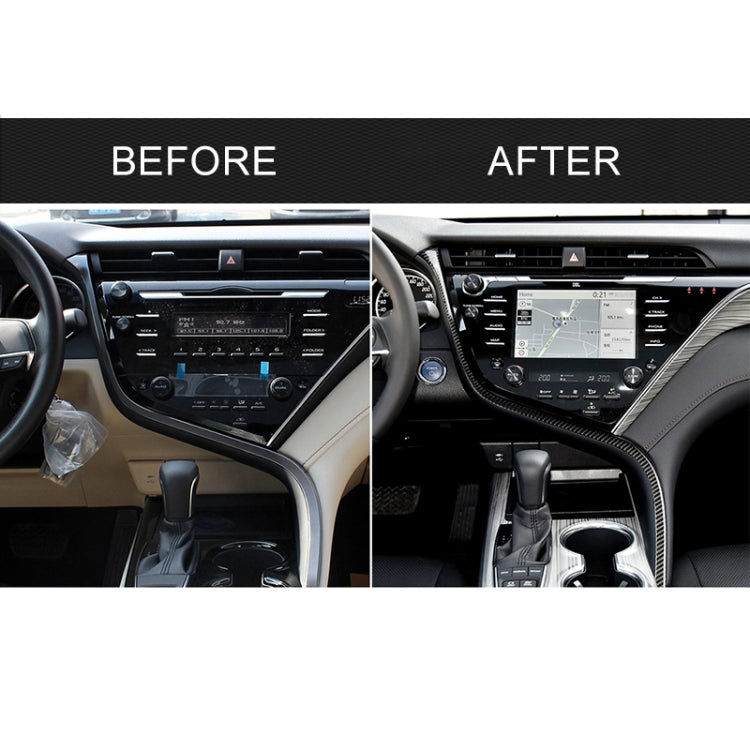 Car Carbon Fiber Central Control S Strip Decorative Sticker for Toyota Eighth Generation Camry 2018-2019, Left Drive - Car Interior Mouldings by PMC TechLife | Online Shopping South Africa | PMC TechLife | Buy Now Pay Later Mobicred