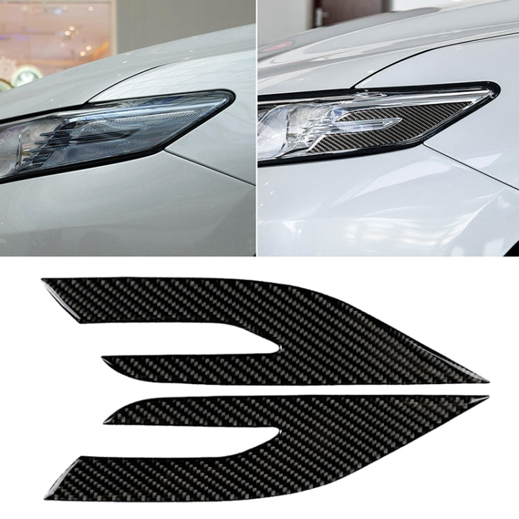 2 PCS Car Carbon Fiber Headlight Decorative Sticker for Toyota Eighth Generation Camry 2018-2019 - free shipping - PMC TechLife - Order now!