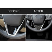 Car Carbon Fiber Steering Wheel Decorative Sticker for Toyota Eighth Generation Camry 2018-2019