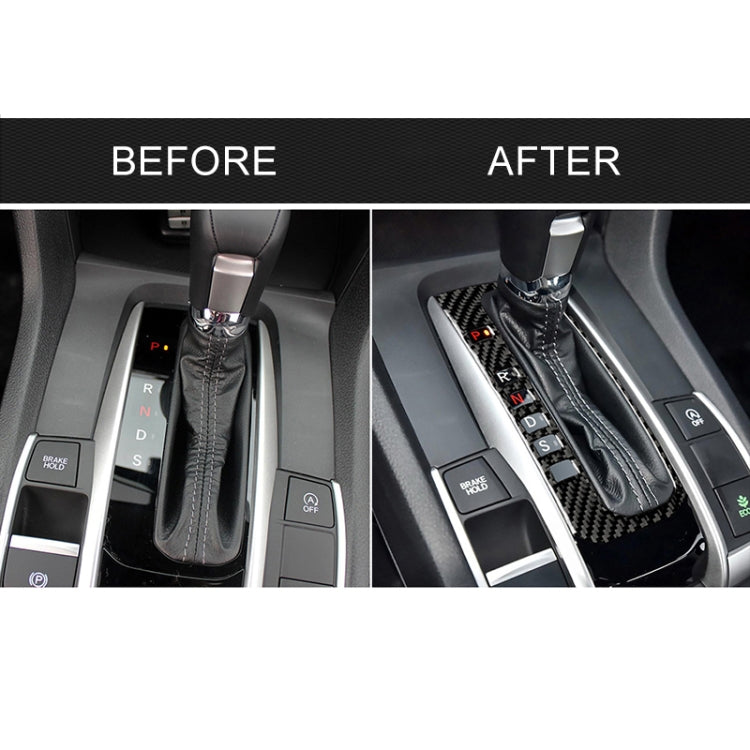 Car Carbon Fiber Gear Position Button Frame Decorative Sticker for Honda Tenth Generation Civic 2016-2019, Left Drive - Car Interior Mouldings by PMC TechLife | Online Shopping South Africa | PMC TechLife | Buy Now Pay Later Mobicred
