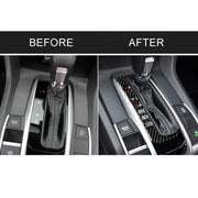 Car Carbon Fiber Gear Position Button Frame Decorative Sticker for Honda Tenth Generation Civic 2016-2019, Left Drive