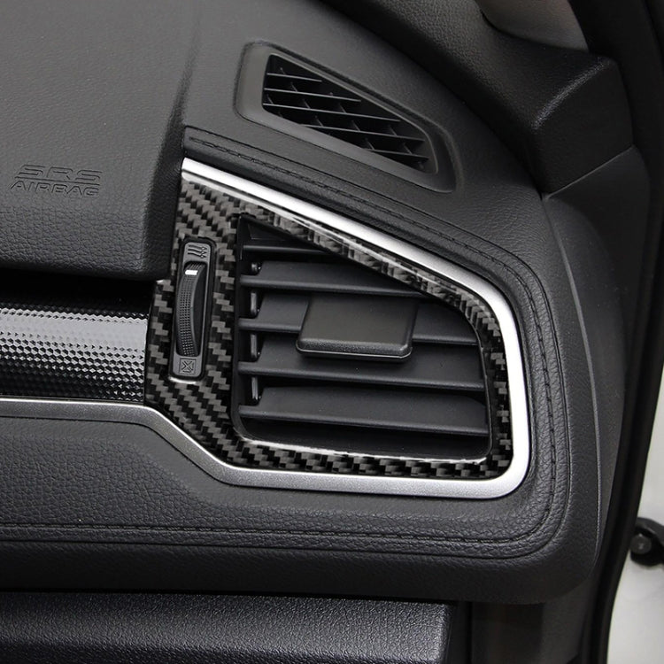 Car Carbon Fiber Right and Left Air Outlet Decorative Sticker for Honda Tenth Generation Civic 2016-2019, Left Drive