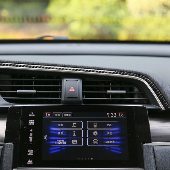 Car Carbon Fiber Central Control Air Outlet Upper Decorative Sticker for Honda Tenth Generation Civic 2016-2019, Left Drive